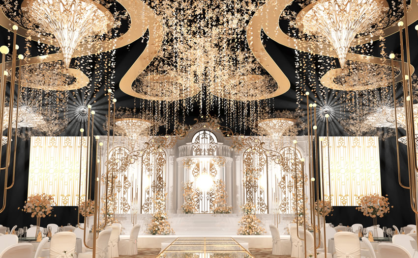 岚皋花木兰喜事汇金色大厅效果展示